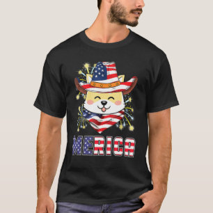 Shiba Inu Dog US Flag Pet Vuurwerk Amerika 4e van T-shirt