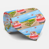 Shiba Inu Dog Valentijnsdag Truck Hearts Stropdas (Opgerold)