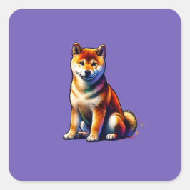 Shiba Inu Dog Vierkante Sticker