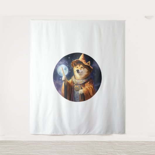 Shiba Inu Dog Wizard Wandkleed (Voorkant)