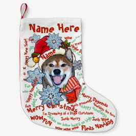 Shiba Inu Doge Kerstkous Pet gepersonaliseerd Kleine Kerstsok