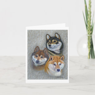 Shiba Inu Dogs Art Note Card van Glenda S. Harlan Notitiekaartje