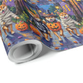 Shiba Inu Dogs in Halloween Costumes Cadeaupapier (Rol Hoek)