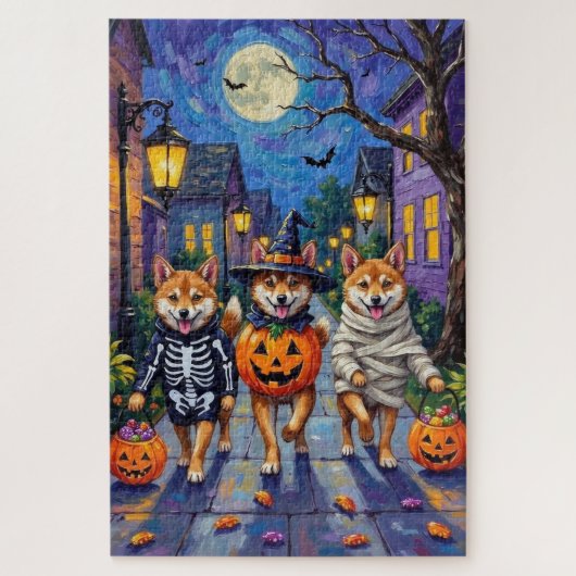 Shiba Inu Dogs in Halloween Costumes Legpuzzel (Verticaal)