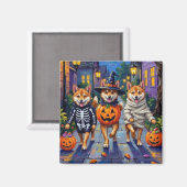 Shiba Inu Dogs in Halloween Costumes Magneet (Voorkant / Achterkant)