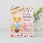 Shiba Inu Drink Boba Tea Birthday Kaart (Staand voorkant)