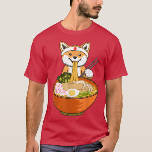 Shiba Inu Eat Ramen Noodle Cute Kawaii Japans T-shirt