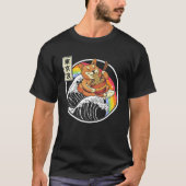 Shiba Inu Eating Ramen Surfing Kanagawa Wave Japan T-shirt (Voorkant)