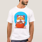 Shiba Inu Eating Ramen T-shirt (Voorkant)