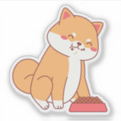 Shiba Inu eet cartoon Sticker (Voorkant)