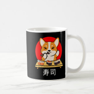 Shiba Inu eet sushi Kawaii Neko Gift Anime Koffiemok
