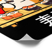 Shiba Inu eet sushi Kawaii Neko Gift Anime Poster (Hoek)