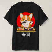 Shiba Inu eet sushi Kawaii Neko Gift Anime T-shirt (Design voorkant)