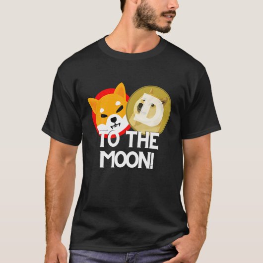 Shiba Inu en Doekoetsen in de maan T-shirt (Voorkant)