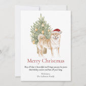 Shiba Inu en Kerstboom Pet Dog Feestdagenkaart (Voorkant)