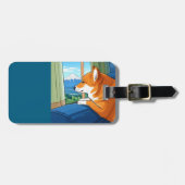 Shiba Inu en Mt Fuji bagagelabel (Voorkant horizontaal)