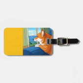 Shiba Inu en Mt Fuji bagagelabel (Voorkant horizontaal)