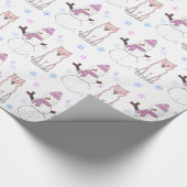 Shiba Inu en Snowman Cadeaupapier (Hoek)