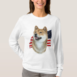 Shiba Inu en Vlag t-shirt