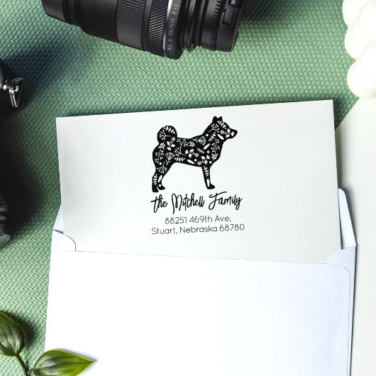 Shiba Inu Family Return-adres Rubberstempel
