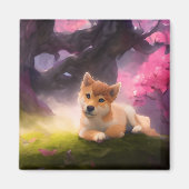 Shiba Inu Fantasy Anime Magneet (Voorkant)