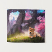 Shiba Inu Fantasy Anime Wandkleed (Voorkant (horizontaal))