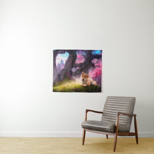 Shiba Inu Fantasy Anime Wandkleed (In Situ (horizontaal))