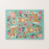 Shiba Inu Florals Dog Legpuzzel (Horizontaal)