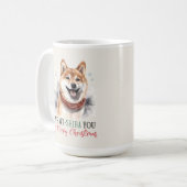 Shiba Inu Funny Dog Pun Christmas Coffee Mok (Voorkant links)
