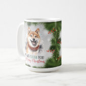 Shiba Inu Funny Dog Pun Christmas Coffee Mok (Voorkant links)