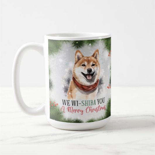 Shiba Inu Funny Dog Pun Christmas Coffee Mok (Links)
