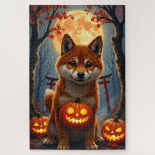 Shiba Inu Geheime Bos Halloween Portret Kunst Legpuzzel