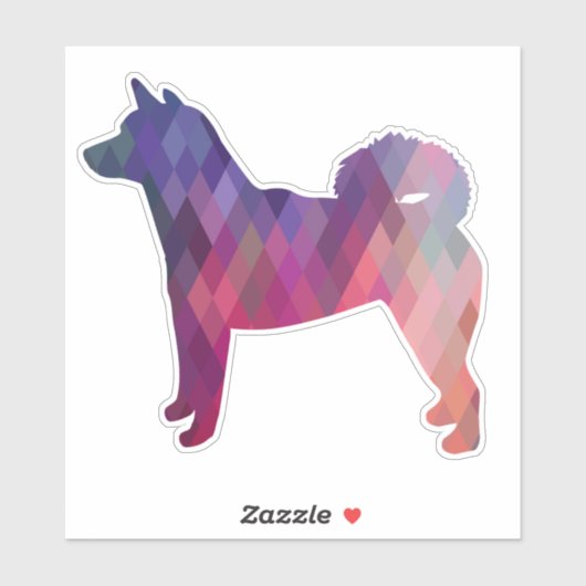 Shiba Inu Geometric Paars Silhouette Sticker (Vel)