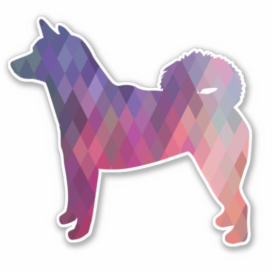 Shiba Inu Geometric Paars Silhouette Sticker (Voorkant)