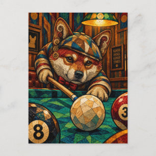 Shiba Inu, Geometrisch Mozaïek Briefkaart