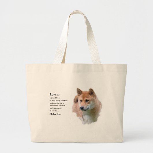Shiba Inu Gifts Grote Tote Bag (Voorkant)