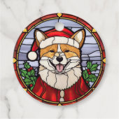 Shiba Inu Glas in lood Kerst Bedankjes Labels (Voorkant)