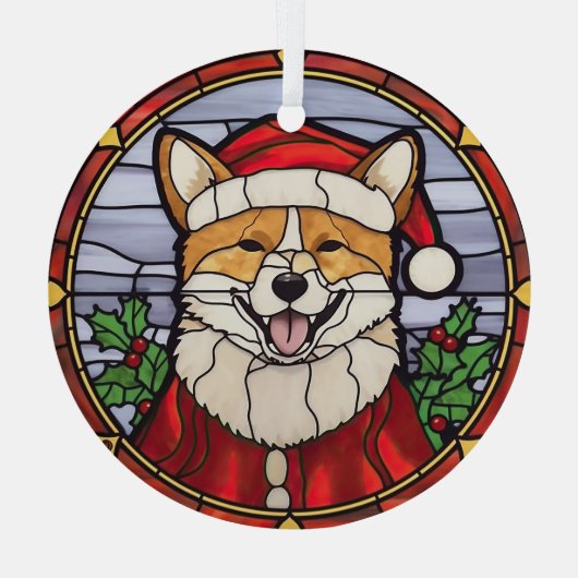 Shiba Inu Glas in lood Kerst Glas Ornament (Achterkant)