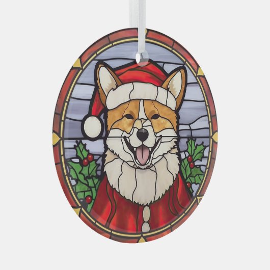 Shiba Inu Glas in lood Kerst Glas Ornament (Voorkant Rechts)