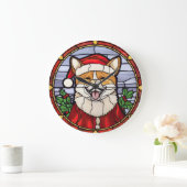 Shiba Inu Glas in lood Kerst Grote Klok (Huis)