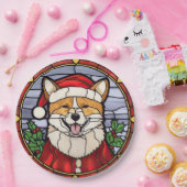 Shiba Inu Glas in lood Kerst Papieren Bordje (Feest)