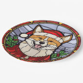 Shiba Inu Glas in lood Kerst Papieren Bordje (Gekanteld)