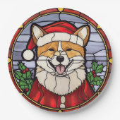Shiba Inu Glas in lood Kerst Papieren Bordje (Voorkant)