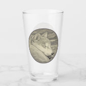 Shiba Inu Glasses Hondenliefhebber Art Glass Perso Glas (Voorkant)