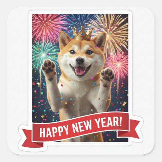 Shiba Inu Glitter Confetti Sticker (Voorkant)