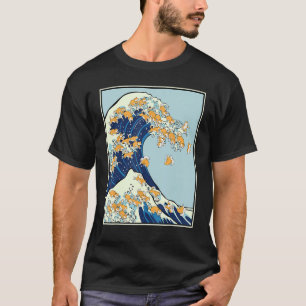 Shiba Inu grote golf Japanse Kanagawa Hokusai hond T-shirt