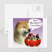 Shiba Inu Halloween Snoep Briefkaart (Voorkant / Achterkant)