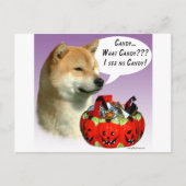 Shiba Inu Halloween Snoep Briefkaart (Voorkant)