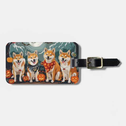Shiba Inu Halloween Spoken Bagagelabel (Voorkant horizontaal)