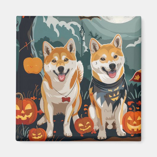 Shiba Inu Halloween Spoken Magneet (Voorkant)